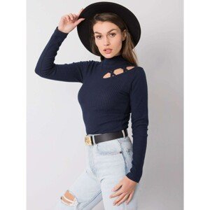 Ladies´ navy blue blouse with a cut-out