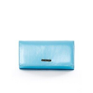 Women´s long leather wallet in light blue