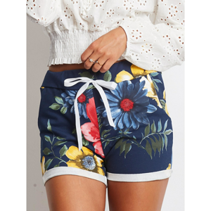 Navy blue shorts with flowers