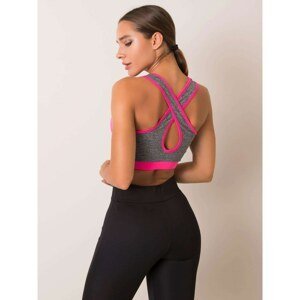 FOR FITNESS Pink and gray sports top
