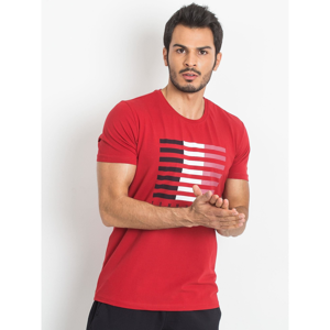 TOMMY LIFE Red men's T-shirt with print