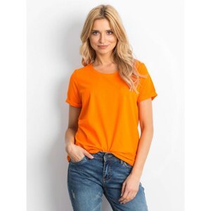 Basic fluo orange cotton t-shirt for women