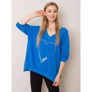 Blue sweatshirt with applications
