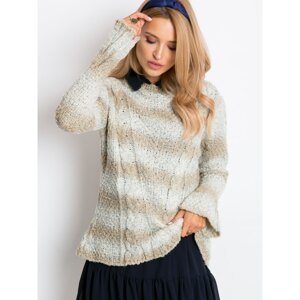 Light beige sweater with colored thread
