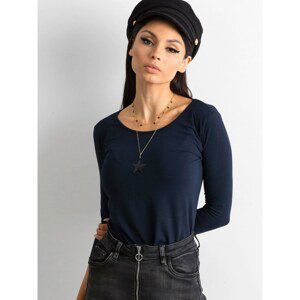 Basic dark blue cotton blouse