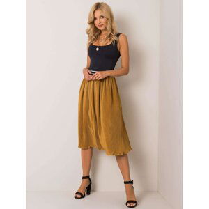 Dark yellow pleated skirt