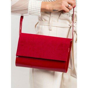 Oblong red clutch bag