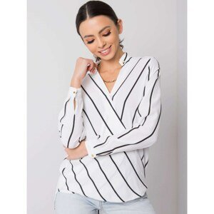RUE PARIS Black and white striped blouse