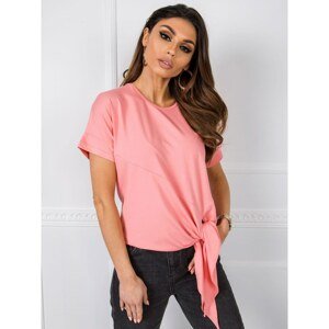 RUE PARIS Pink t-shirt with a tie