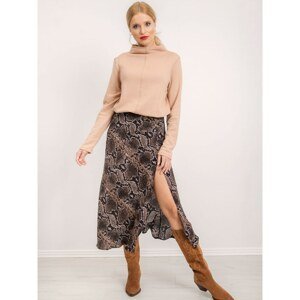 Skirt with snakeskin print BSL brown and black