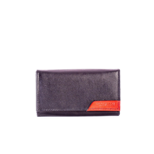 Oblong black wallet with an insert