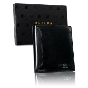 BADURA Black leather wallet for a man