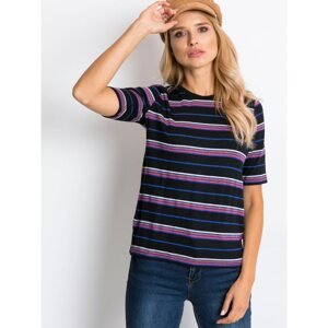 Black blouse with stripes from RUE PARIS