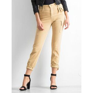 Trousers with pockets, beige