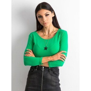 Basic green cotton blouse
