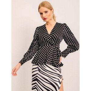 BSL polka dot blouse black and white