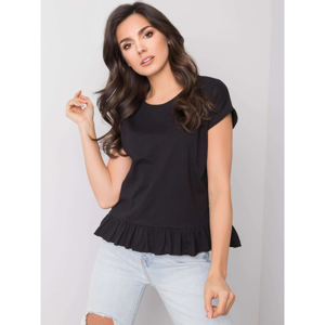 YOU DON´T KNOW ME Black blouse with a frill