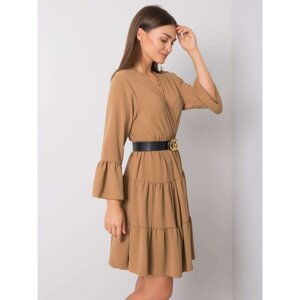 Ladies´ beige dress with a frill