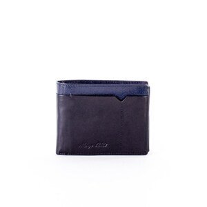 Black leather wallet with navy blue module