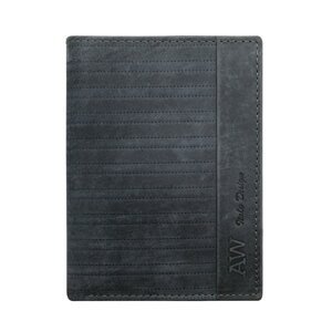 Leather men´s wallet with an embossed pattern, dark blue