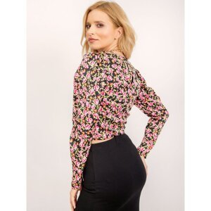 Blouse with flowers BSL black
