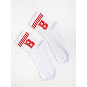 White and red sports socks