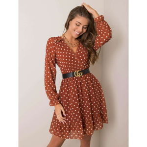 SUBLEVEL Brown polka dot dress