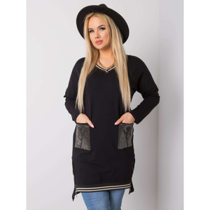 Black cotton dress with applications