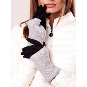 Insulated gloves with gray and black wool