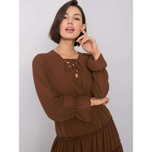 Brown dress with frill
