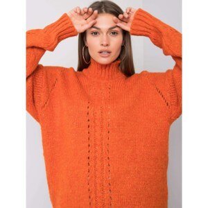RUE PARIS Ladies´ orange turtleneck sweater