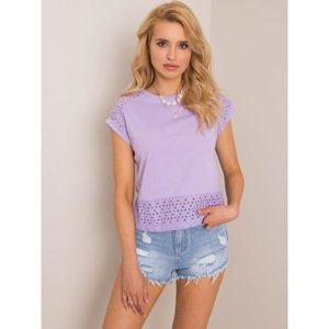 RUE PARIS Lilac t-shirt with embroidery