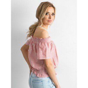 Spanish bright red striped blouse