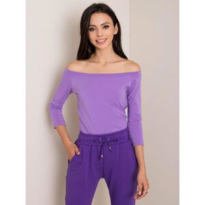 Purple blouse with exposed shoulders