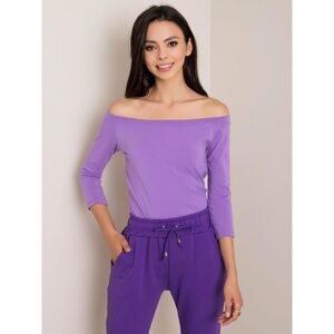 Purple blouse with exposed shoulders