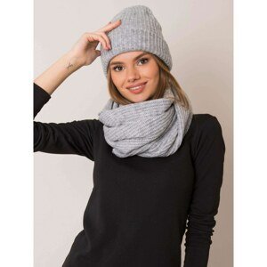 RUE PARIS Gray hat and scarf set