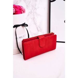 Large Women's Wallet With An Extra Purse And Fringes Red