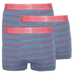 3PACK men&#39;s boxers Stillo gray with red stripes (STP-0101010)