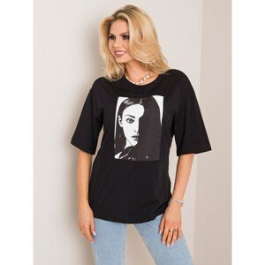 RUE PARIS Black t-shirt with a print