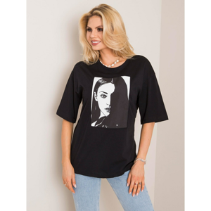 RUE PARIS Black t-shirt with a print