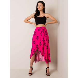 RUE PARIS Fluo pink skirt with a print