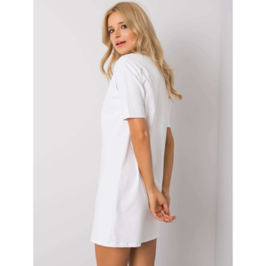 Basic white dress with rolled up sleeves