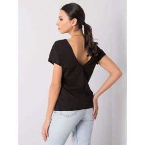 RUE PARIS Black t-shirt with a neckline on the back