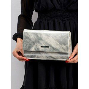 Lacquered silver clutch bag