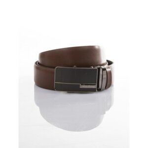 Brown leather men´s belt with an automatic buckle