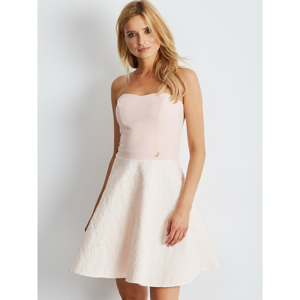 Flared light pink corset dress