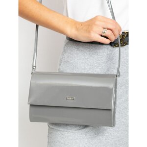 Lacquered gray clutch bag