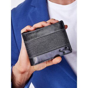 Black wallet with an embossed insert