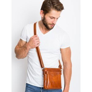 Men´s brown leather messenger bag