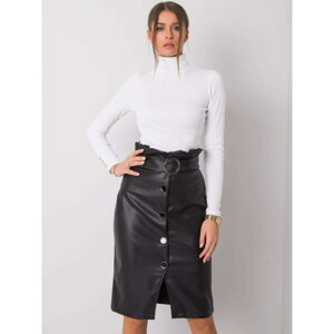 RUE PARIS Black skirt with belt